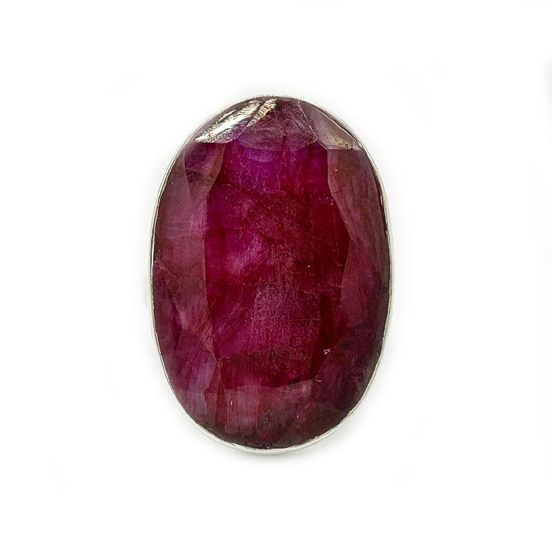 ruby quartz silver gemstone ring