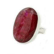 ruby quartz silver gemstone ring