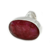 ruby quartz silver gemstone ring