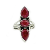 Ruby Quartz Triple Drop Ring