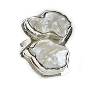 Double Biwa Pearl Silver Ring