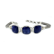 sapphire quartz sterling silver gemstone bracelet