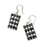 Sapphire Quartz Silver Drop Earrings