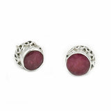 Ruby Boho Style Stud Earrings