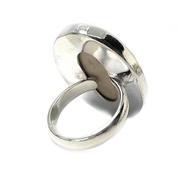 oval silver leaf jasper gemstone ring