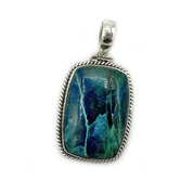 shattuckite sterling silver gemstone pendant