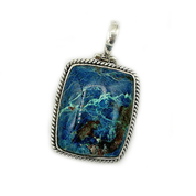 shattuckite sterling silver gemstone pendant