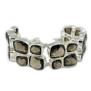 chunky smoky quartz sterling silver gemstone bracelet