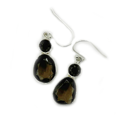 smoky quartz sterling silver gemstone earrings