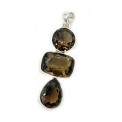 smoky quartz sterling silver gemstone pendant