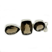 smoky quartz sterling silver gemstone pendant