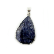 teardrop sapphire quartz sterling silver gemstone pendant