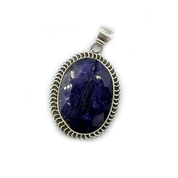 oval sapphire quartz sterling silver gemstone pendant