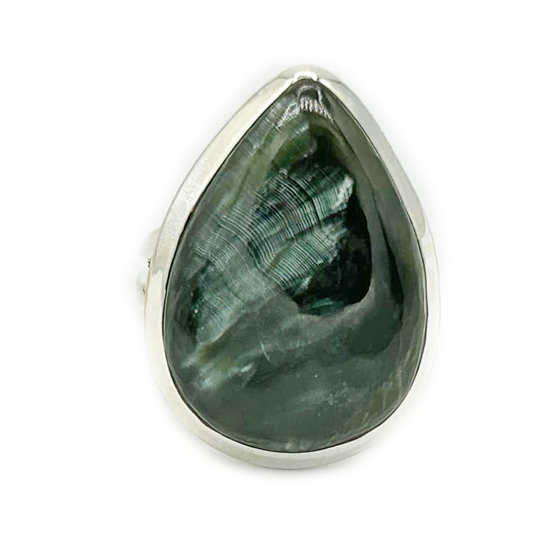 saraphinite gemstone silver ring