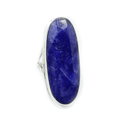 large sapphire quartz oval sterling silver gemstone ring