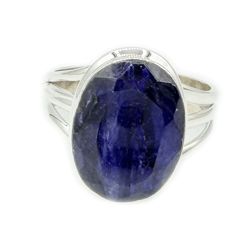 sapphire quartz oval sterling silver gemstone ring