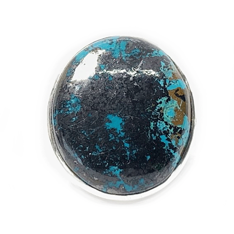 large round shattuckite gemstone ring