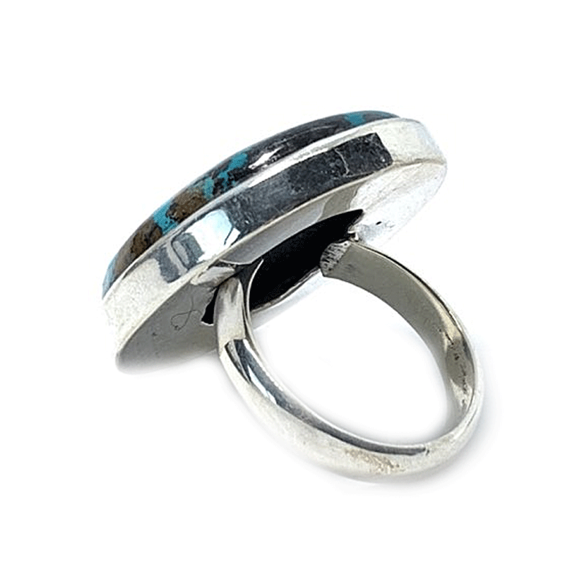 large round shattuckite gemstone ring