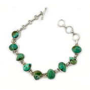 turquoise gemstone sterling silver bracelet