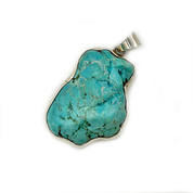 big turquoise sterling silver gemstone pendant
