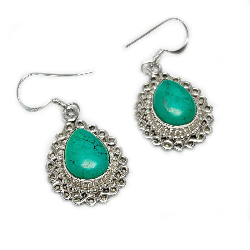 turquoise sterling silver gemstone earrings