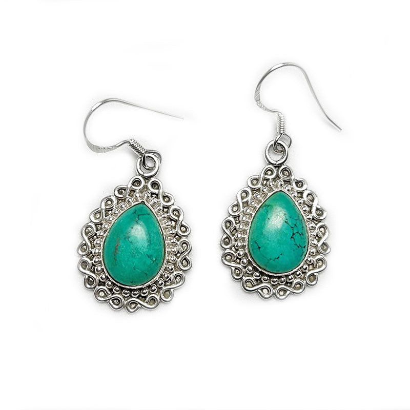 turquoise sterling silver gemstone earrings