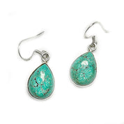 teardrop turquoise silver gemstone earrings