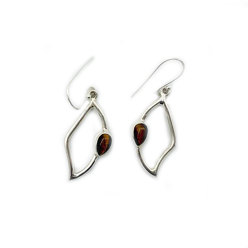 tigers eye sterling silver gemstone earrings