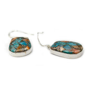 oyster turquosie silver gemstone drop earrings