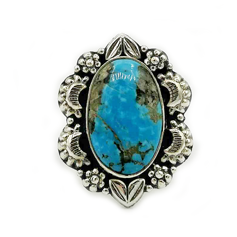 kingman turquoise sterling silver gemstone ring