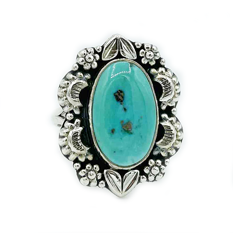 kingman turquoise sterling silver gemstone ring