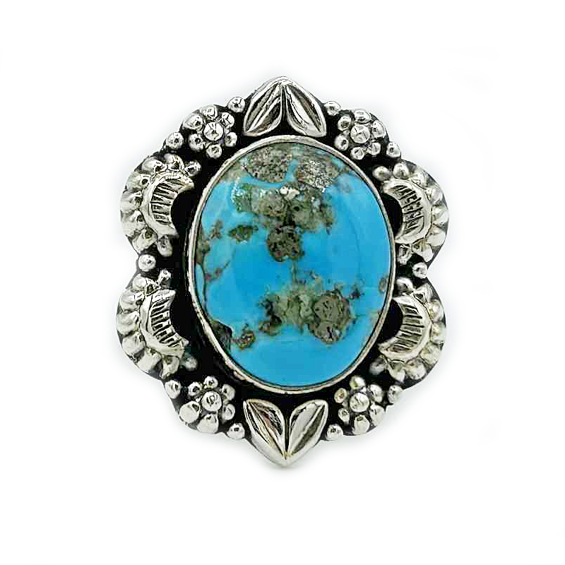 kingman turquoise sterling silver gemstone ring