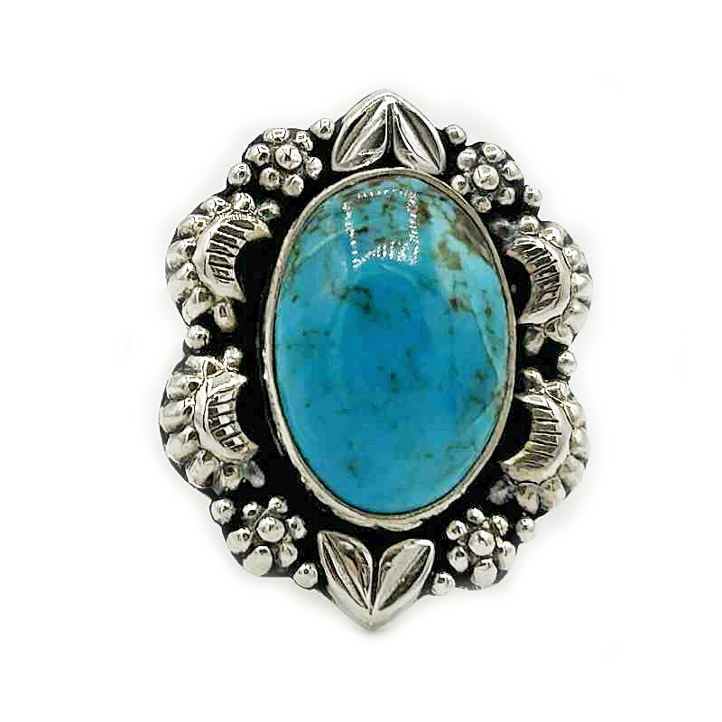 kingman turquoise sterling silver gemstone ring