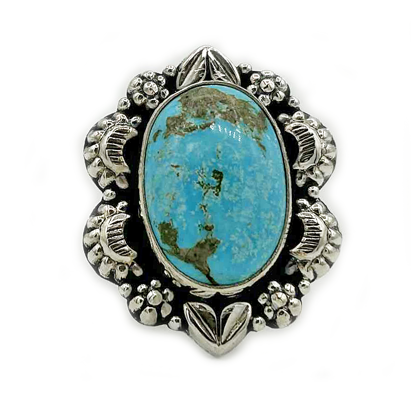 kingman turquoise sterling silver gemstone ring