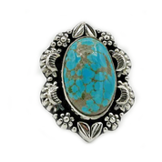 kingman turquoise sterling silver gemstone ring