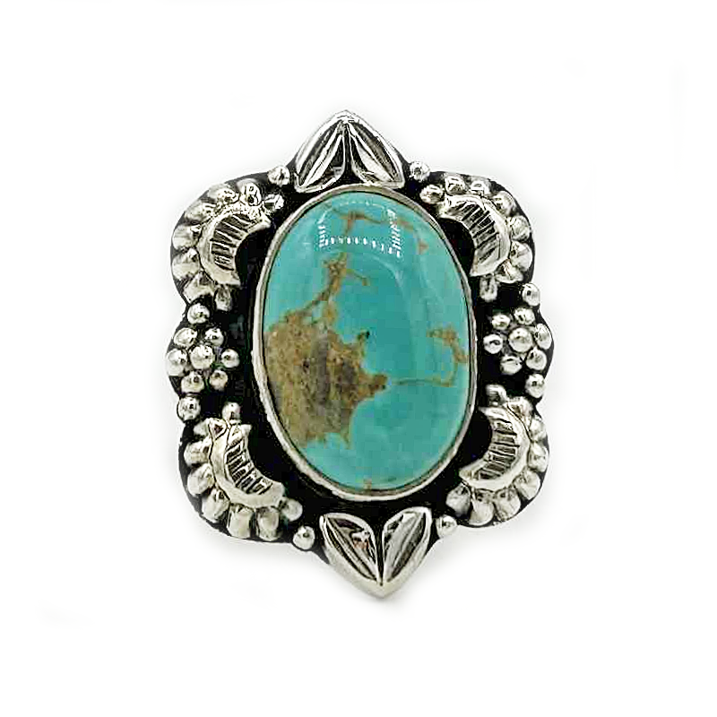 kingman turquoise sterling silver gemstone ring
