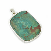 large turquoise silver gemstone pendant