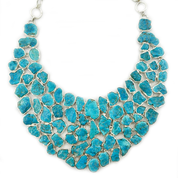 chunky turquoise gemstone sterling silver necklace