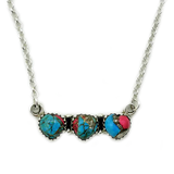 Heart Turquoise Silver Gemstone Necklace