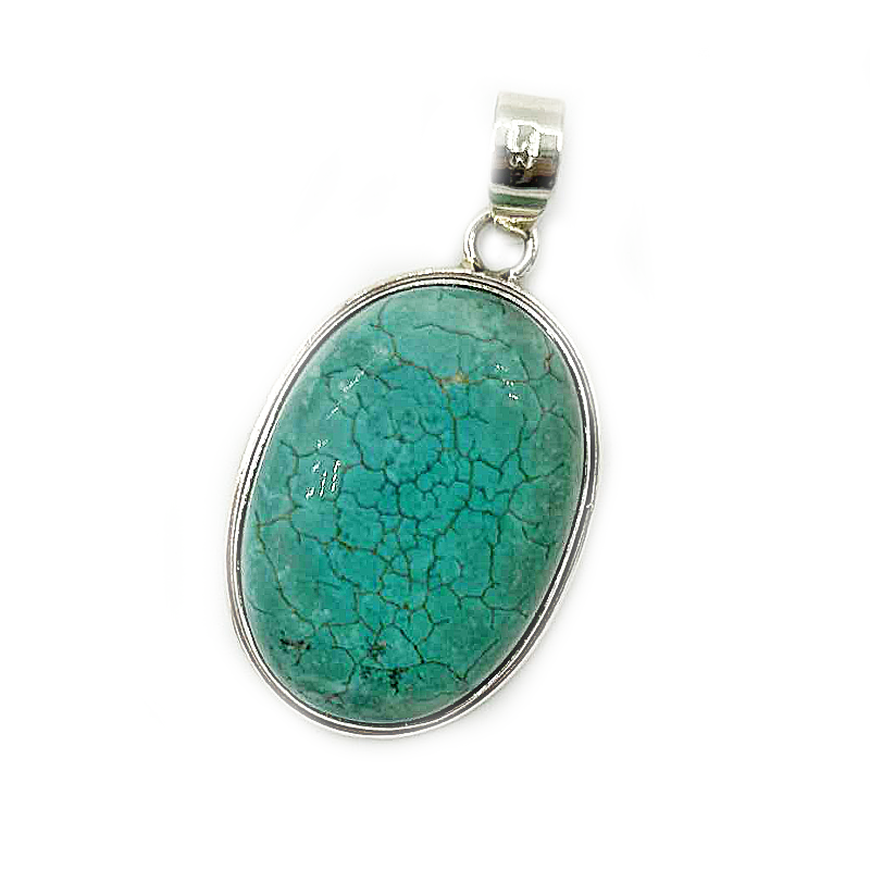 oval turquoise sterling silver pendant