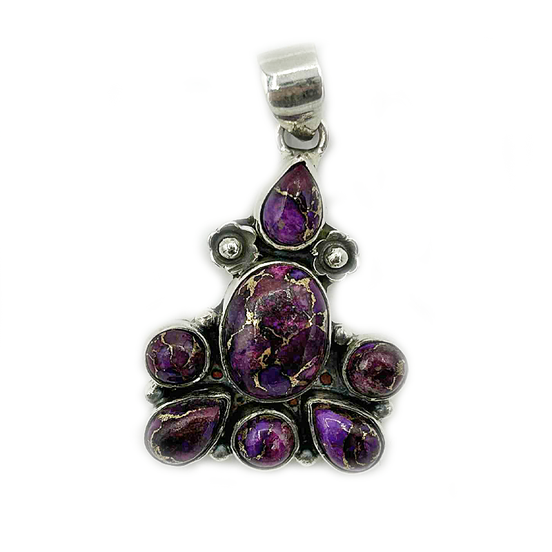pink turquoise sterling silver gemstone pendant
