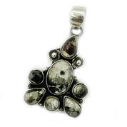 white turquoise sterling silver gemstone pendant