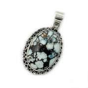 turquoise oval sterling silver gemstone pendant
