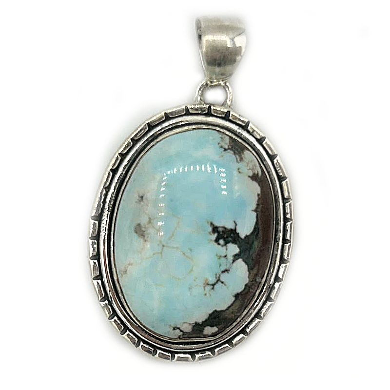 turquoise oval gemstone pendant