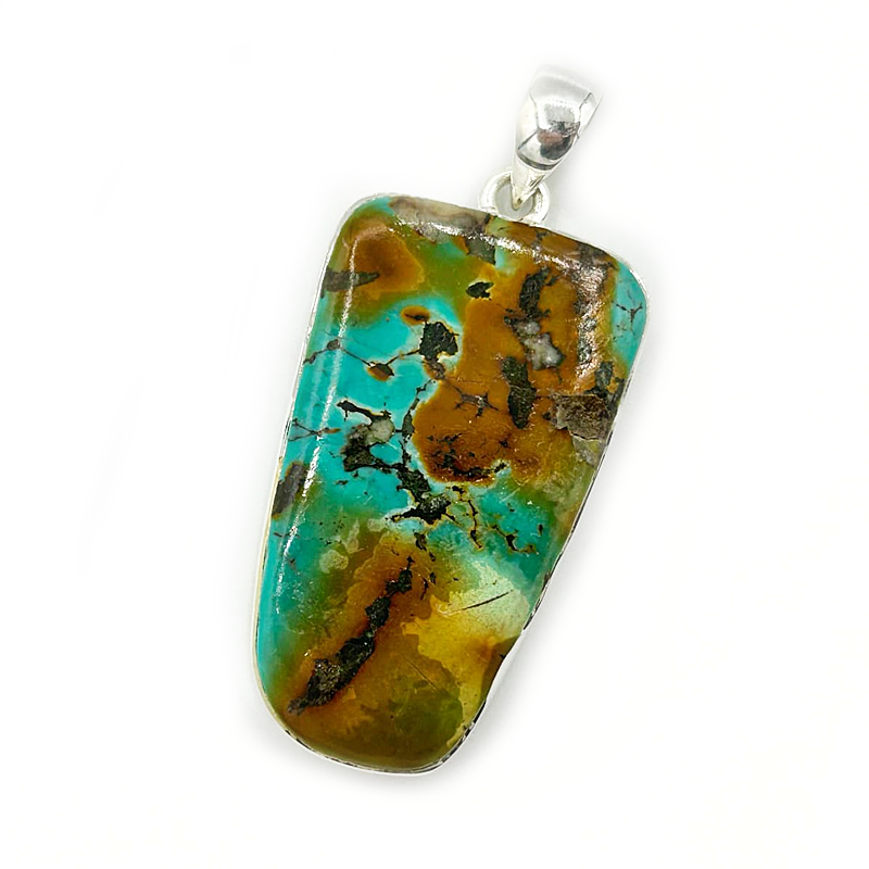turquoise gemstone sterling silver pendant