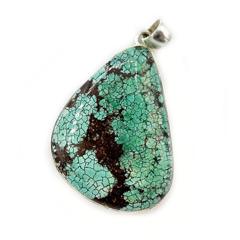 turquoise gemstone sterling silver pendant
