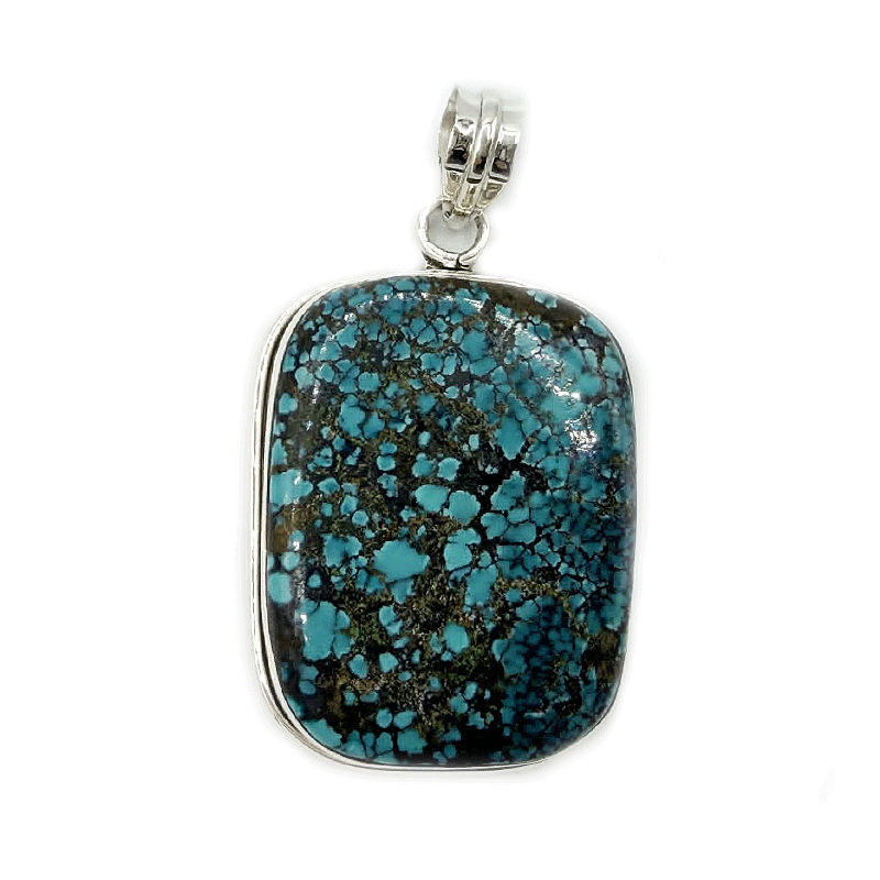 rectangle sterling silver gemstone pendant