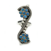 sterling silver turquoise boho style gemstone ring