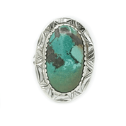 Natural Tibetan Turquoise Oval Ring