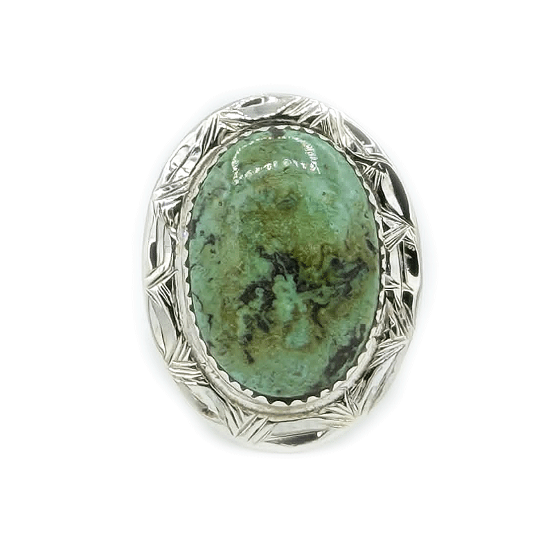 Natural Tibetan Turquoise Oval Ring